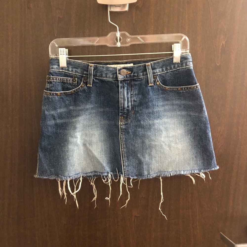 Abercrombie cut off denim skirt